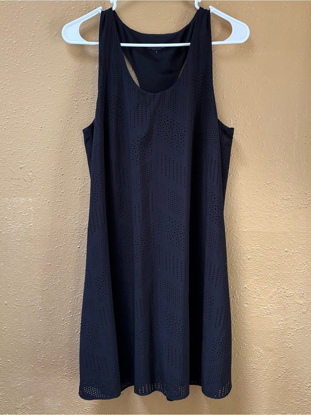 Athleta Brookfield Eyelet Cutout Racerback Dress Black Size S